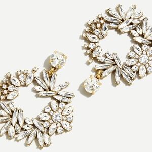 NWT J. Crew Crystal Circle Statement Earrings